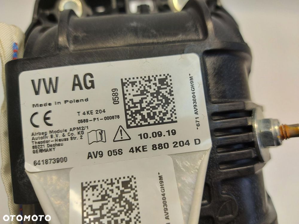 Audi Q8 E-TRON SUV airbag poduszka prawa pasażera w konsole 4ke880204d - 2