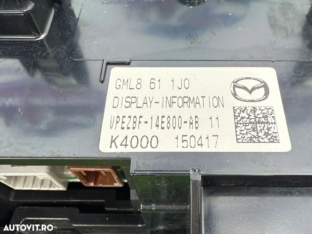 DISPLAY NAVIGATIE / ECRAN CONTROL MEDIA MAZDA 6 SPORT 2015 2.2 DIESEL COD OEM K4000-150417 VPEZBF-14E800-AB 2012-2025 - 7