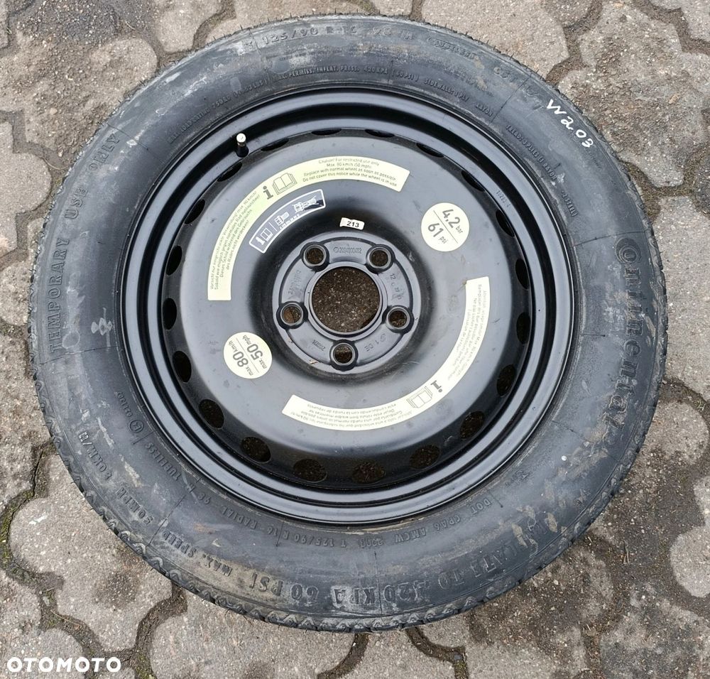 W203 koło dojazdowe 16" 125-90-16 W209 itp 5x112 C klasa Mercedes - 1