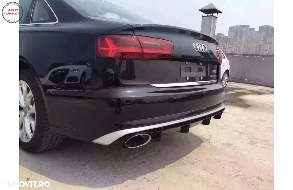 Difuzor Bara Spate si Ornamente Evacuare Audi A6 4G Facelift (2015-2018) RS6 Desig- livrare gratuita - 14