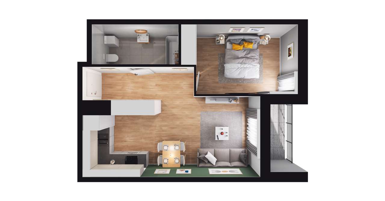 2-pokojowe mieszkanie 44m2 + balkon Bez Prowizji - Pełny obrazek: 3/7