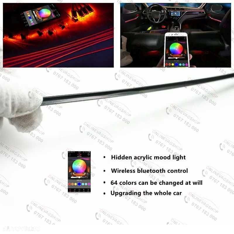 Lumini ambientale 18 in 1 Acrilice Led RGB cu aplicatie telefon - 4