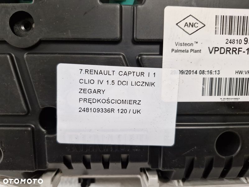 renault captur 1 i clio iv 1.5 dci licznik zegary prędkościomierz uk 248109336r - 9