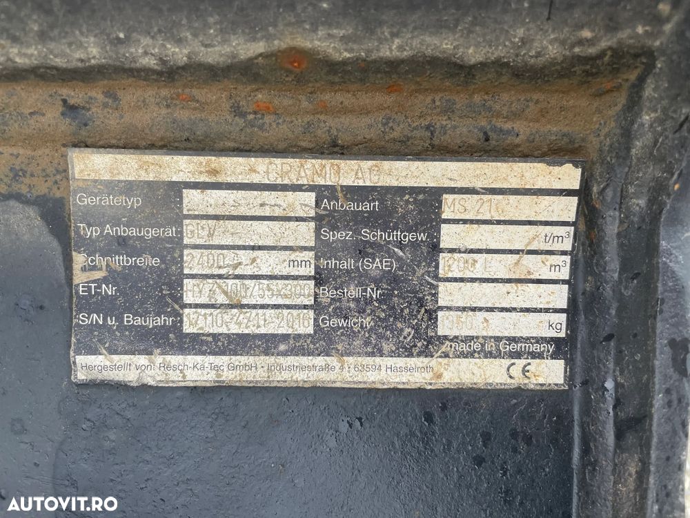 Cupa Taluz Lehnhoff ms21 pentru excavatoare de 28-33 tone cu inclinare hidraulica - 10