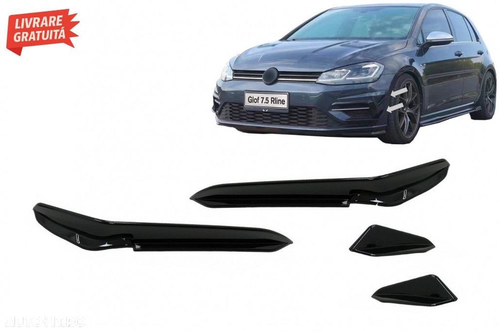Ornamente bara fata flapsuri VW Golf 7.5 R Hatchback (2017-2020) Negru - 1
