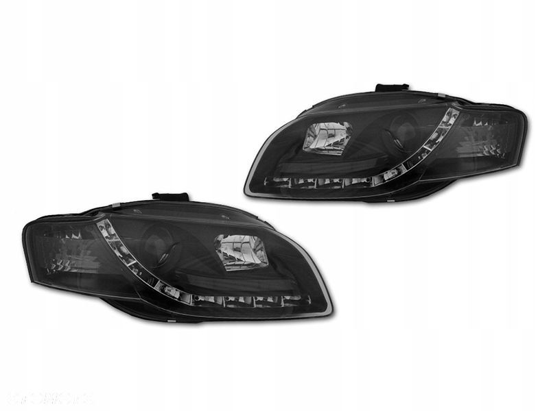 Reflektor Lampa L+R Diody Soczewka Clear Black Czarne Audi a4 b7 8e 04-08 - 6