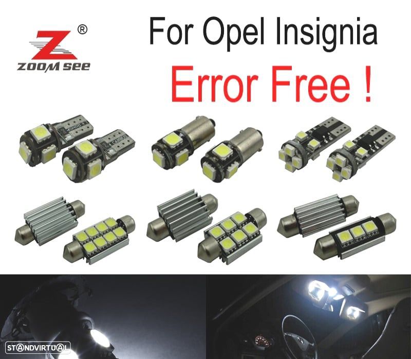 KIT COMPLETO 20 LAMPADAS LED INTERIOR PARA OPEL INSIGNIA - 1
