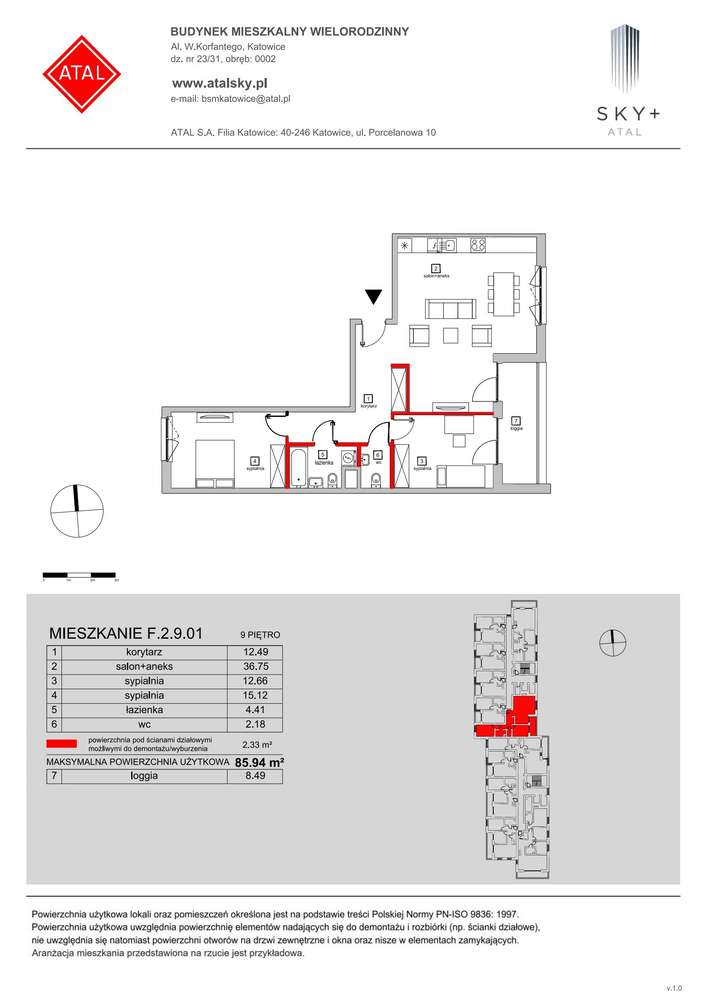 3-pokojowe mieszkanie 85m2 + loggia Bezpośrednio - Pełny obrazek: 2/24