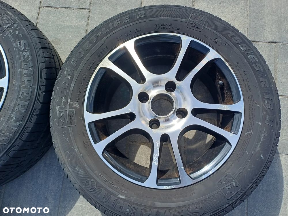 FELGI Z OPONAMI KOŁA ALUMINIOWE PEUGEOT 308 I R15 4X108 ET24 65,1 mm OPONY SEMPERIT 195/65 R15 NR34 - 5