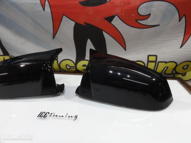 Capas, carcaça de espelhos M4 look em preto brilhante BMW E60, E61, F10, F11, F07 (GT 5GT), E63, E64, F06, F12, F13, F01, F02, F03, F04 - 4