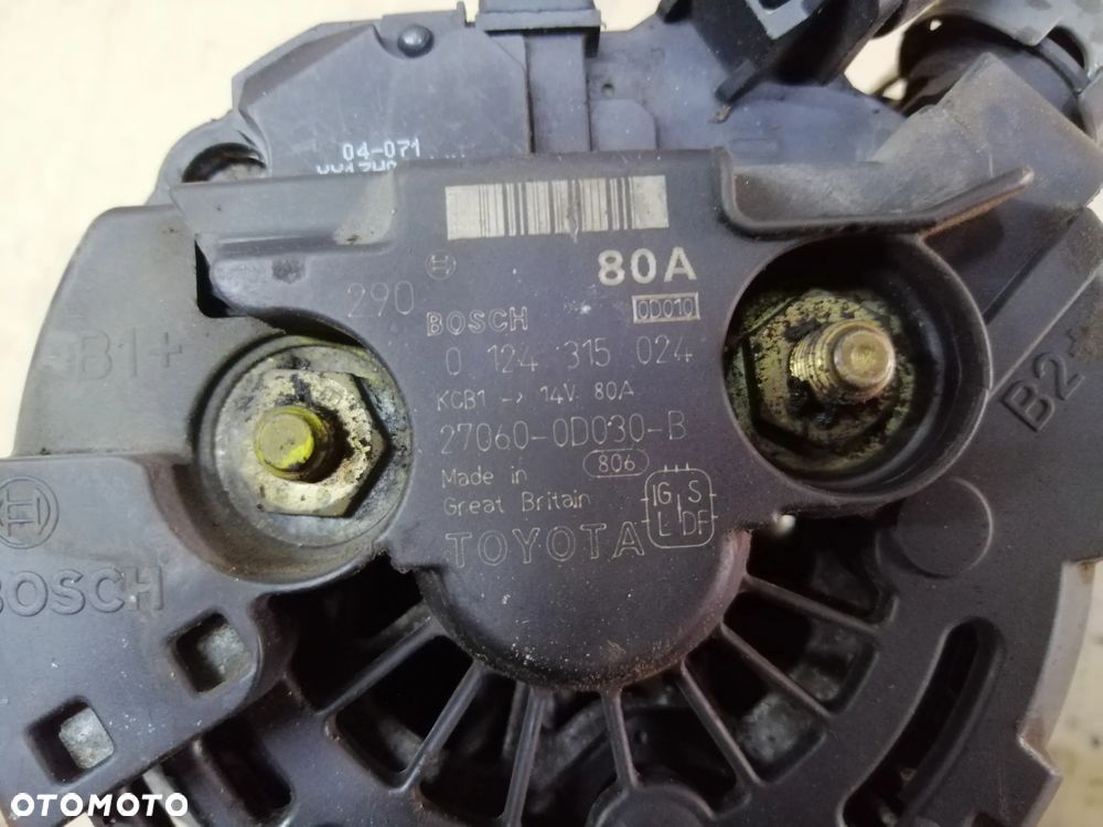 Toyota Corolla E12 1.6 VVTi alternator Bosch 80A 0124315024  27060-0D030-B - 7