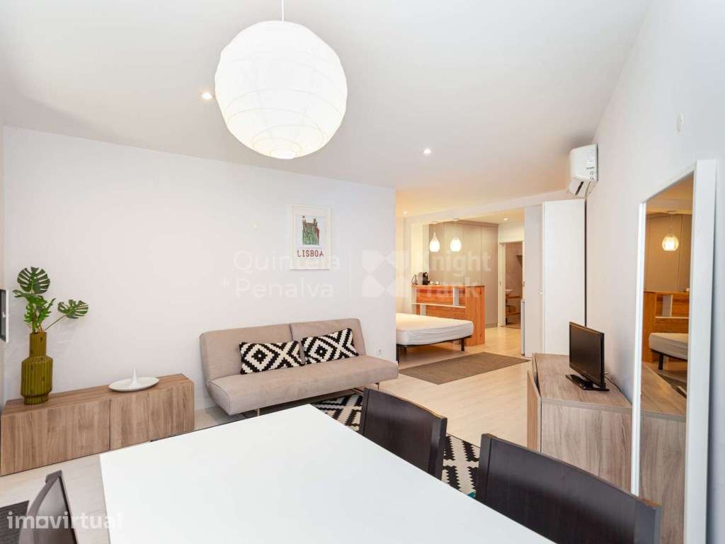 Apartamento T0 para arrendar mobilado na Praça da Alegria, Lisboa - Grande imagem: 2/20
