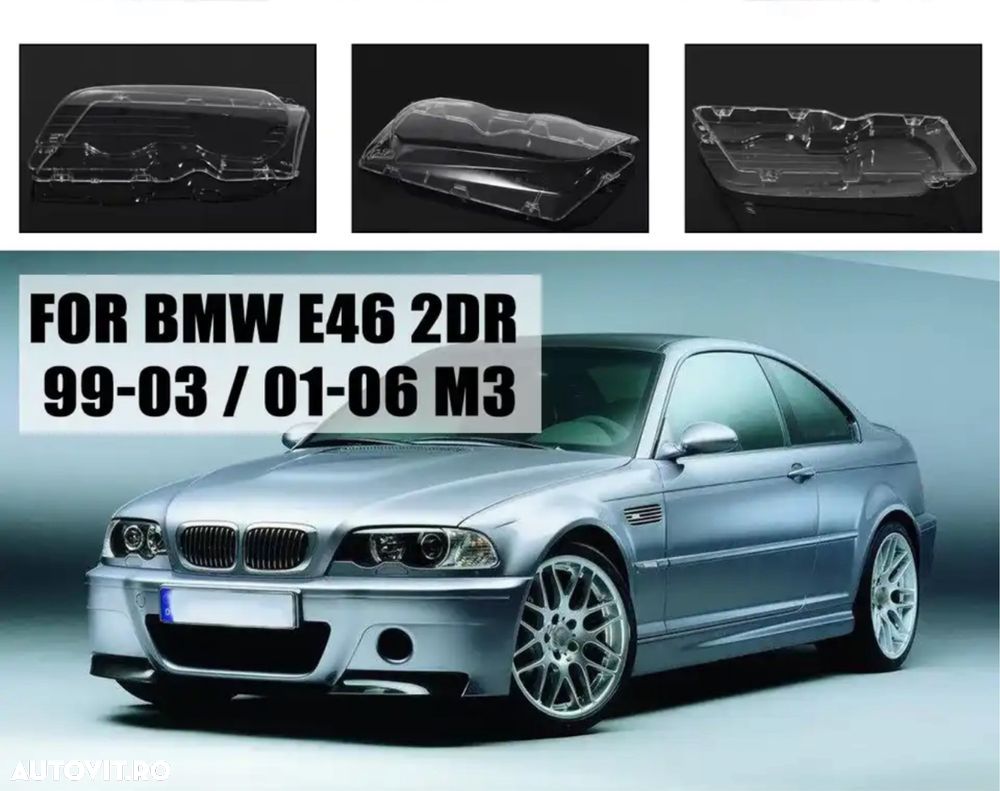 Set Sticle Far Faruri Capac Lentile Dispersor Bmw Seria 3 E46 2 Usi - 1