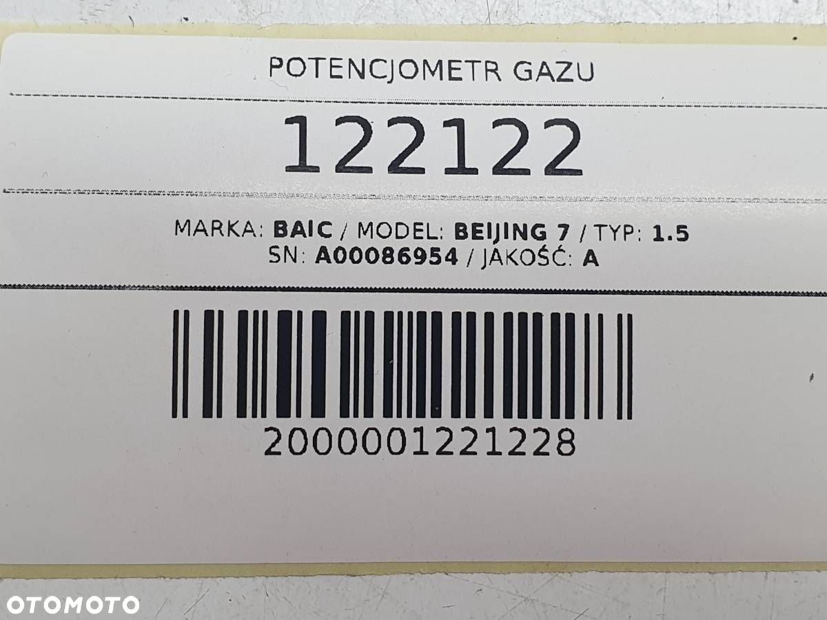 POTENCJOMETR PEDAŁ GAZU A00086954 BAIC BEIJING X75 7 2024 1.5 - 4