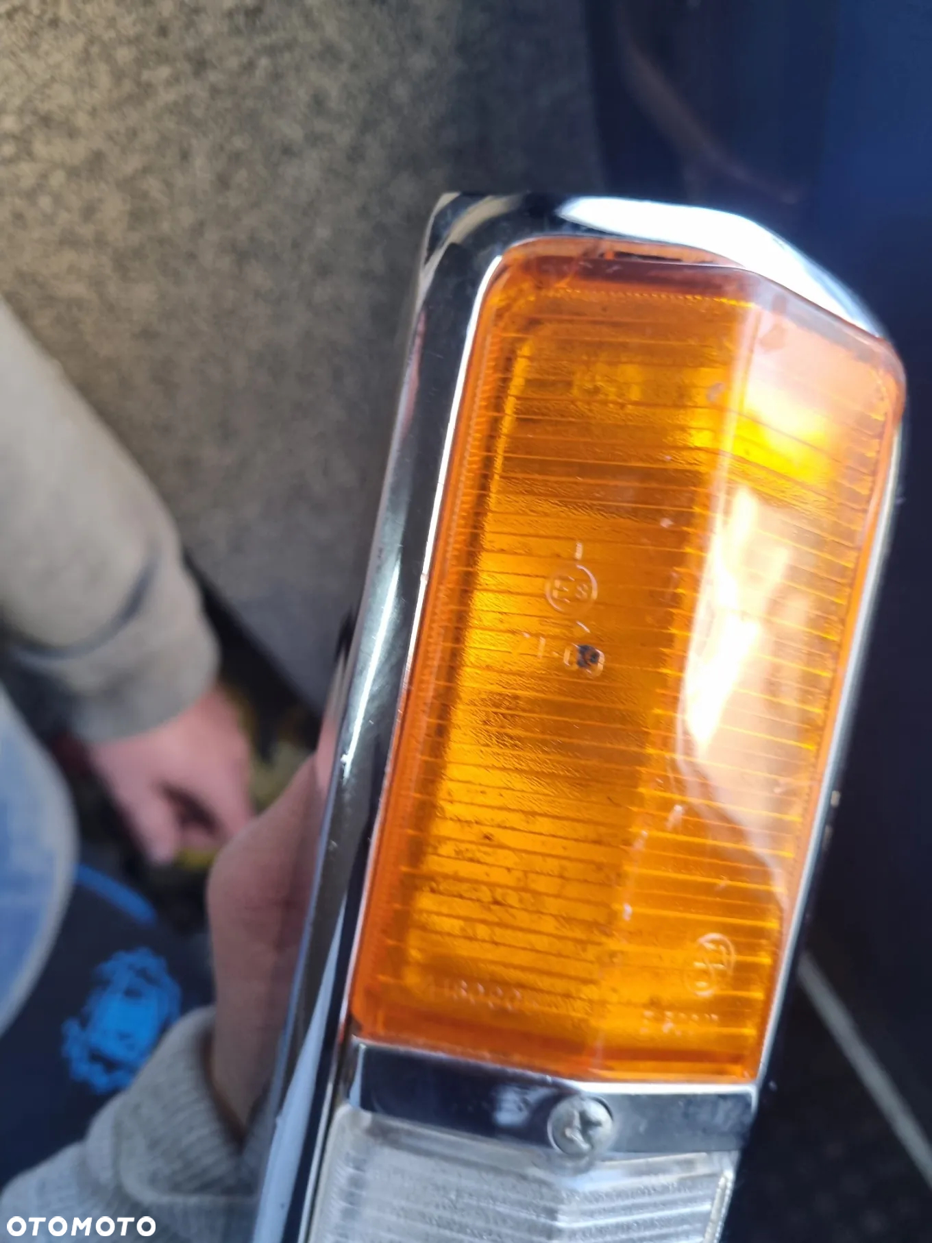 Lampy przód kierunkowskazy chrom stary typ Fiat 125p komplet - 10