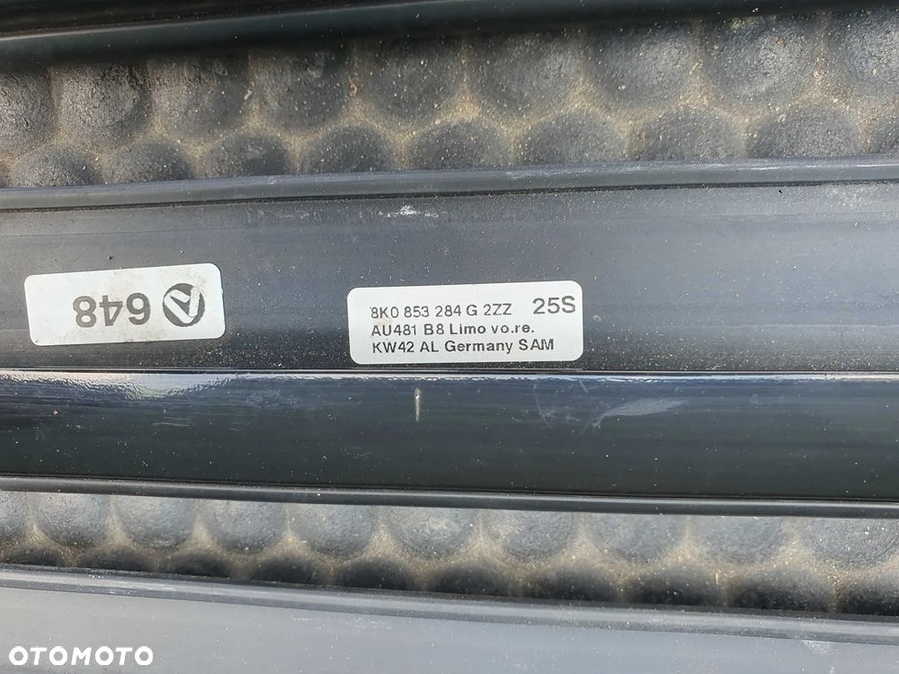 Listwa Listwy Zgarniajace Ramki Szyb Chrom Oklejone Czarne AUDI A4 B8 Sedan - 8