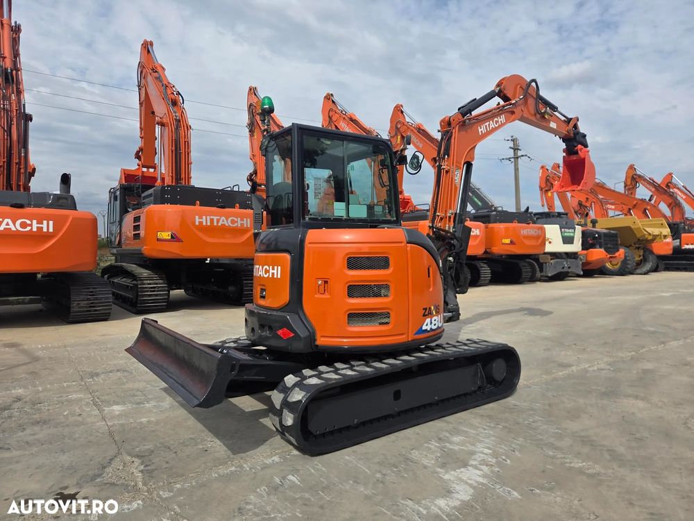 Hitachi ZX48U-6, 5 tone, CUPLA RAPIDA HIDRAULICA si 3 CUPE NOI, Lama nivelare, Masa operationala 5 tone, adancime sapare 4m, latime 2m, aer cond, Antifurt, posibilitate leasing 4 ani, senile 90% ok, PROMOTIE 40.900 EUR+Tva - 5