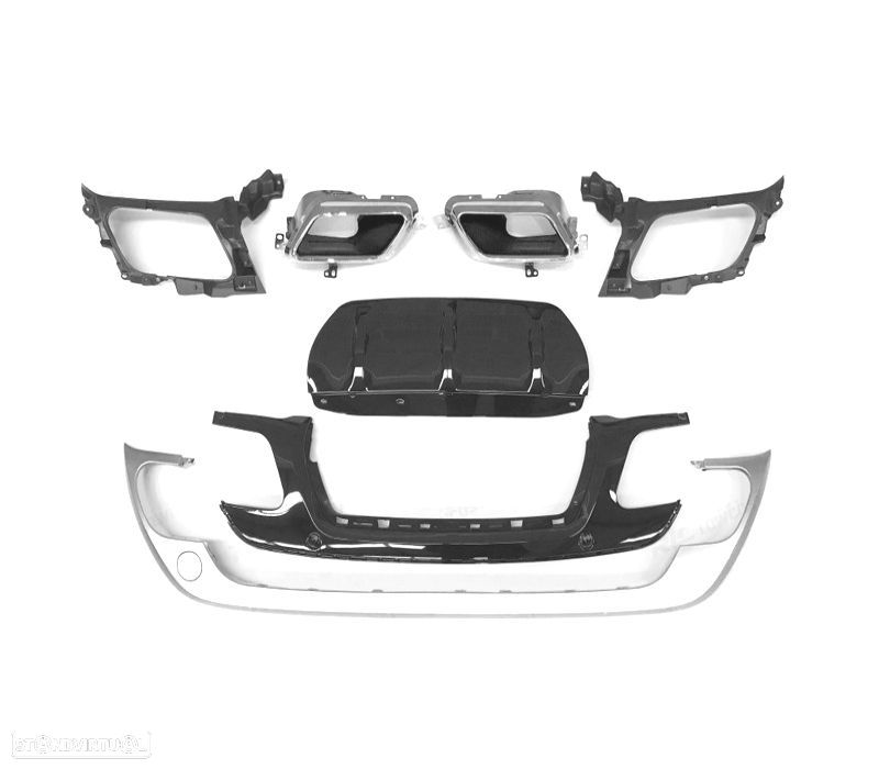 DIFUSOR RANGE ROVER VELAR 17- LOOK R DYNAMIC PRATEADO + PONTEIRAS ESCAPE - 2