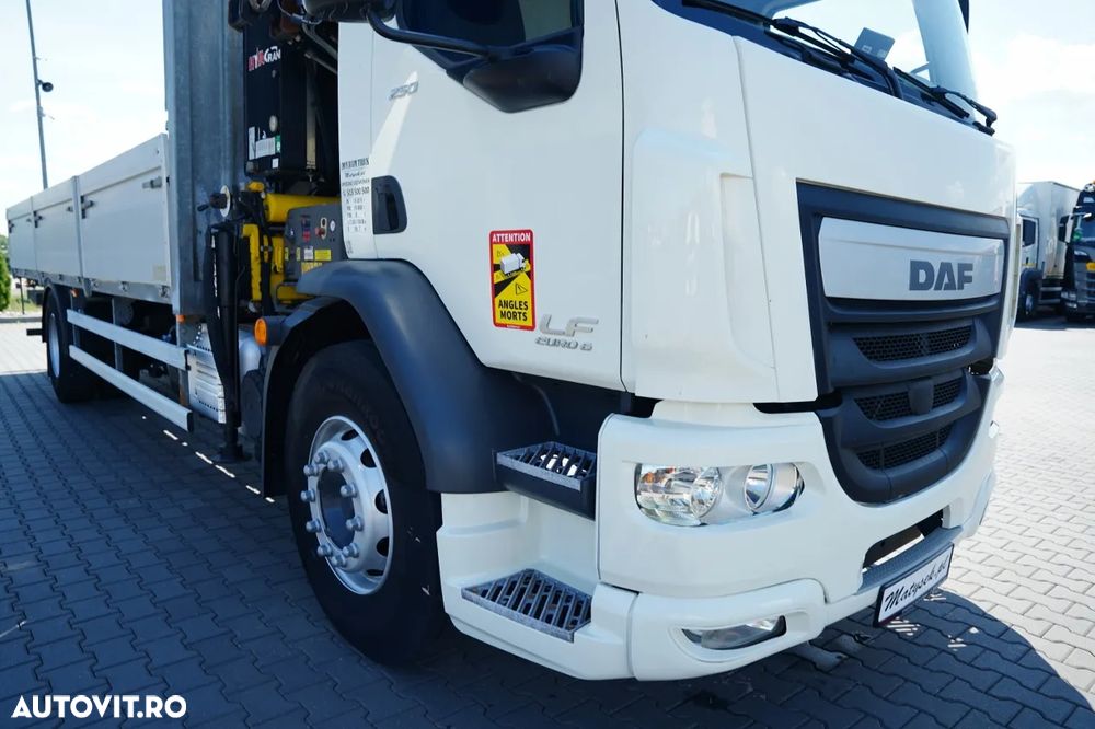 DAF LF 250 / 4X2 / LIVRARE - 7.3 + HDS HYVA HB 150X -E3 / RADIOCOMANDĂ / ROTATOARE / MAX. CAPACITATE DE RIDICARE: 5200 KG / EURO 6 - 16