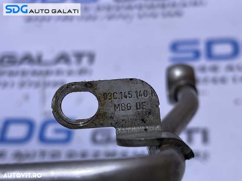 Teava Conducta Ulei Turbo Turbina Turbosuflanta VW Scirocco 1.4 TSI CAX CAXA CMSB 2009 - 2014 Cod 03C145140K - 4