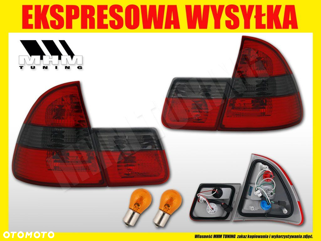 LAMPA TYL KPL BMW 3 E46 KOMBI RED SMOKE TUNING - 2