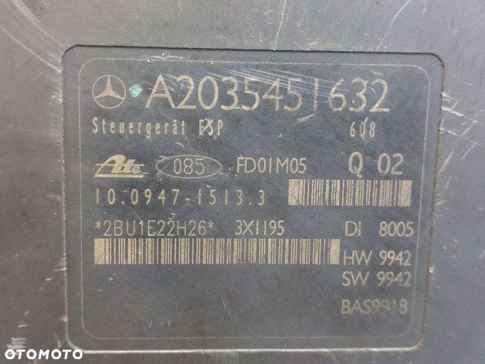 POMPA STEROWNIK ABS MERCEDES-BENZ W203 C KLASA A2035451632 A0044310512 - 5