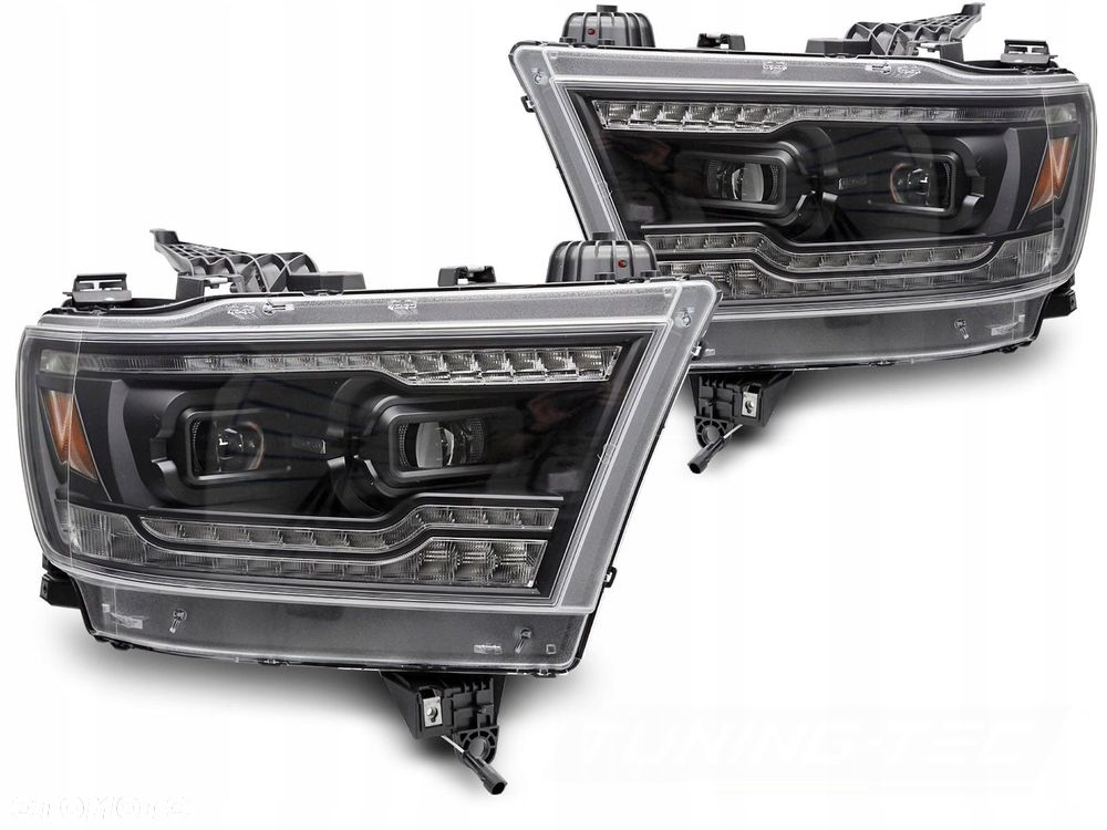 Reflektory Lampy kpl FullLED Soczewki Czarne Black Dodge Ram V 5 1500 19-24 - 1