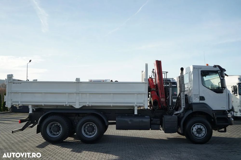 Renault KERAX 410 / 6x4 / BASCULĂ + HDS FASSI F150 / platformă hidroizolatoare / BORDMATIC / anvelope 100% / graifer - 11