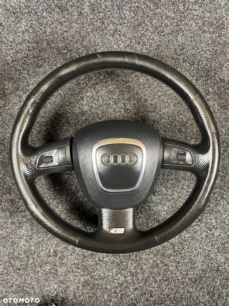 audi a4 b7 kierownica skóra skórzana airbag multifunkcja s-line do obszycia - 1