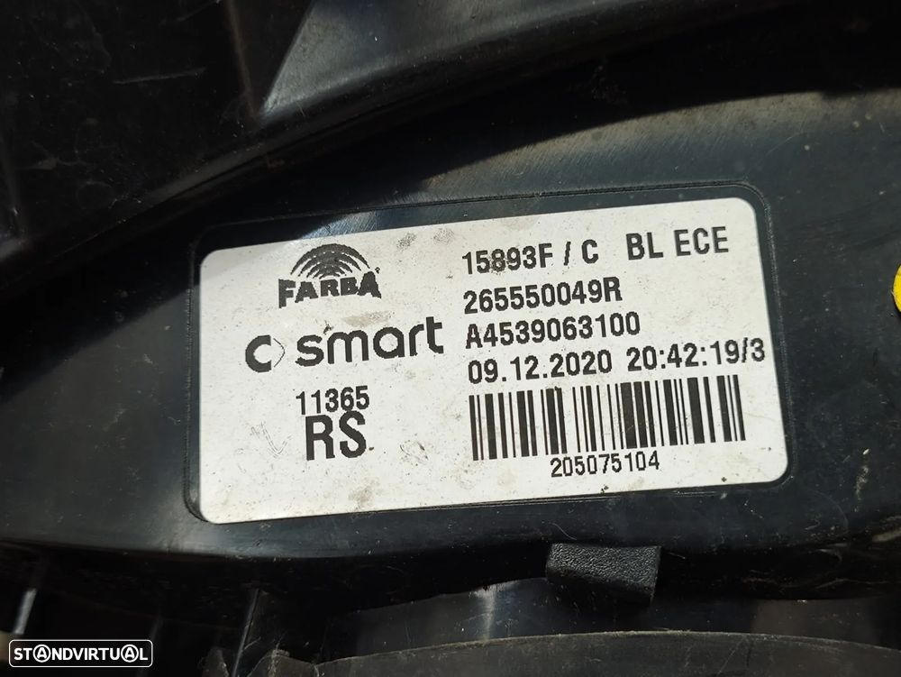 Farolins Tras Traseiros Esquerdo Direito Originais Mercedes Benz Smart ForFour A453 A4539063100 A4539063200 2014 - 2021 - 8