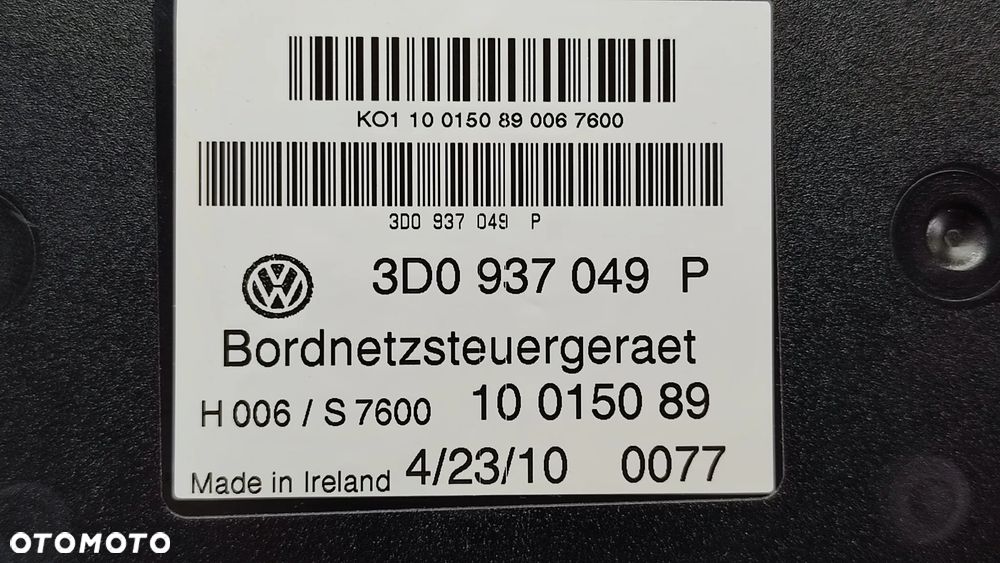 VW PHAETON 12R STEROWNIK MODUL KOMFORTU 3D0937049P 3D0937049 P - 5