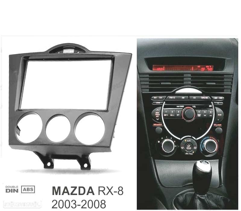 MOLDURA ADAPTADOR PRETO BRILHANTE PARA RADIO 2-DIN PARA MAZDA RX-8 03-08 AIRE ACONDICIONADO MANUAL - 2