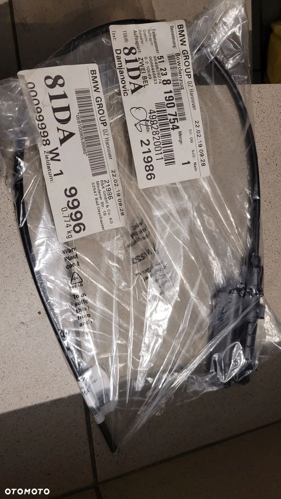 LINKA MASKI BMW 5 E39 ORYGINAŁ 51238190754 - 1