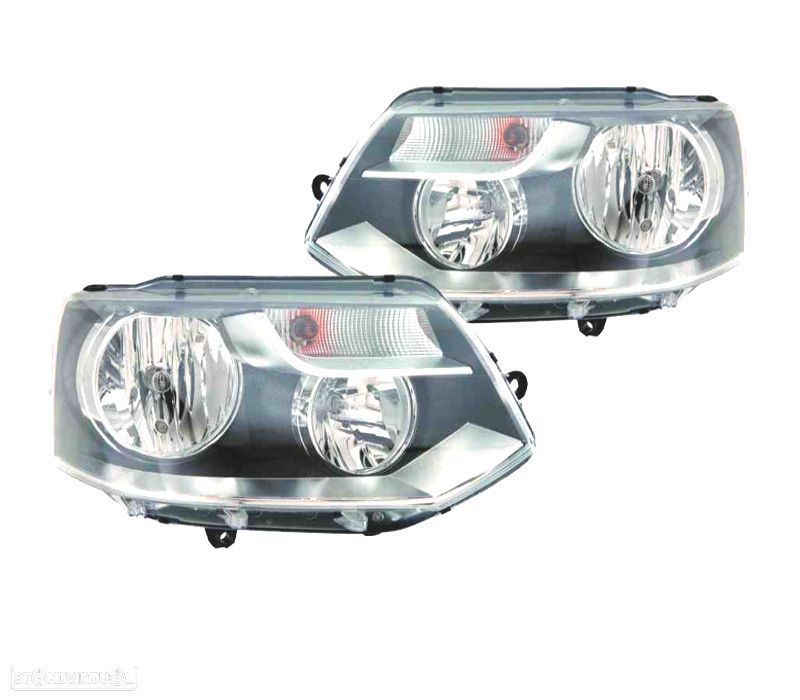 FARÓIS OPTICAS PARA VOLKSWAGEN VW TRANSPORTER T5 10- PRETO - 1