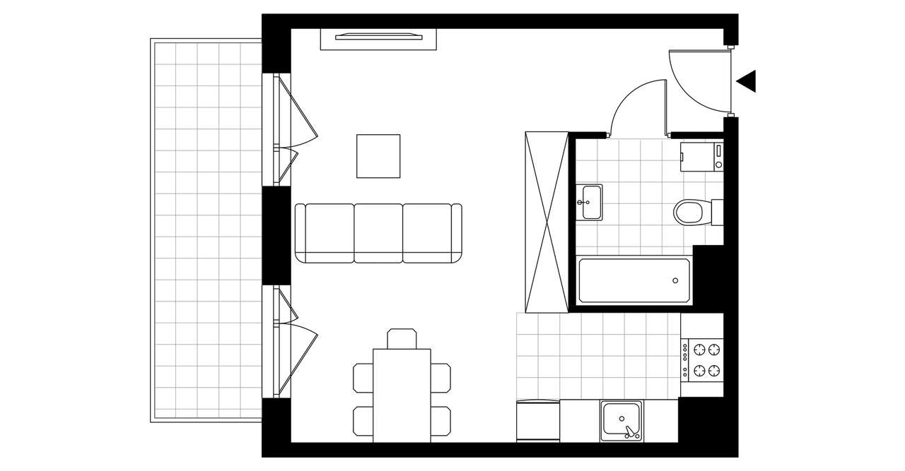 1-pokojowe mieszkanie 34m2 + balkon Bez Prowizji - Pełny obrazek: 3/14