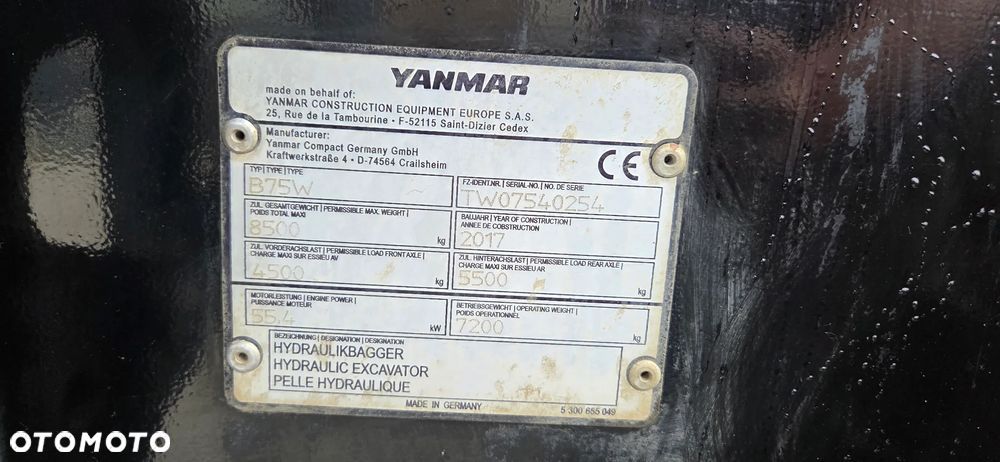 Terex <<Terex\Yanmar B75W, 2017 rok,2 łyżki+widły, 6100Mtg,z Niemiec!>>>> - 16
