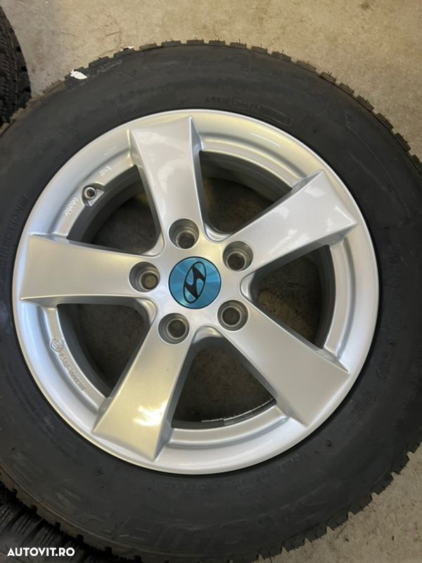 vând set jante aliaj Hyundai I30 GDH pe 15” cu anvelope noi de iarnă - 5