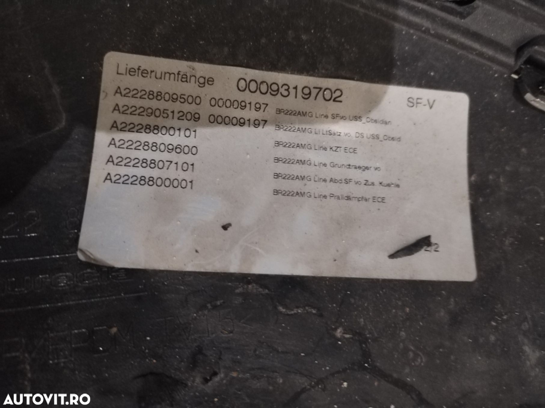 Bara fata Mercedes S-Class W222, facelift, AMG, 2017, 2018, 2019, 2020, cod origine OE A2228856100. - 14