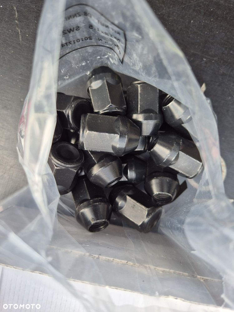 Nakrętki kół M12 x 1,5 / klucz 21mm stożkowe - Czarne / Nowe - 3