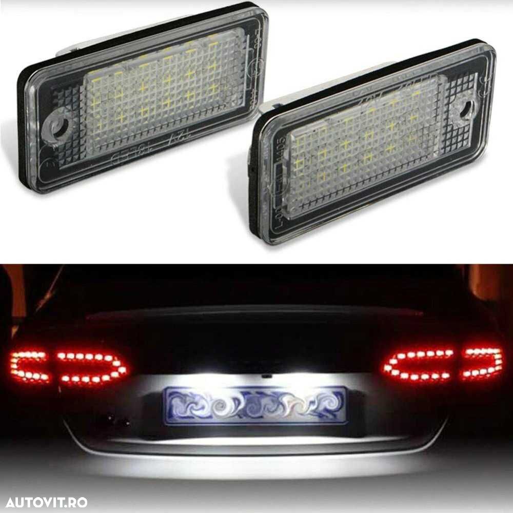 Set 2 Lampi Numar Inmatriculare Portbagaj LED AUDI A3 A4 A6 A8 Q7 RS4 - 6