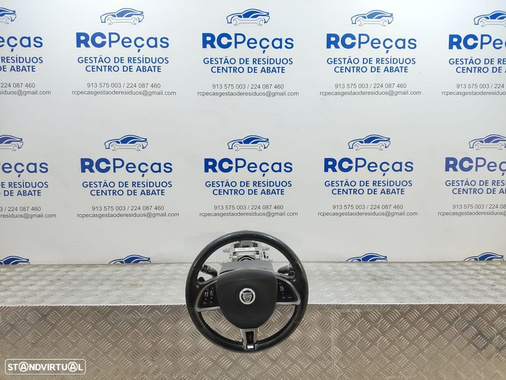 Volante Completo Pele Multifunções Patilhas De Velocidades Jaguar XF X250 - 8