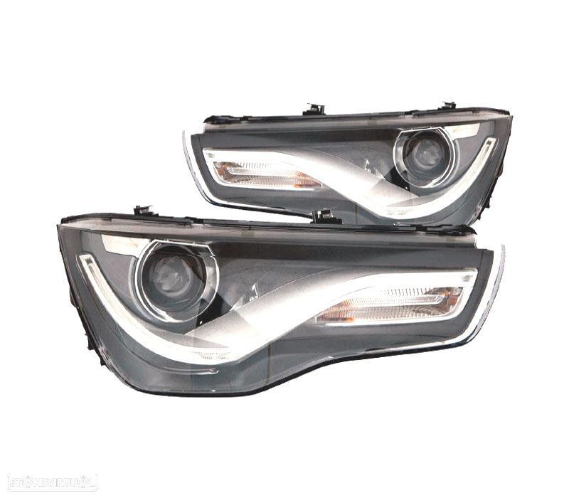 FARÓIS XENON AUDI A1 10-14 DRL NEGROS - 1