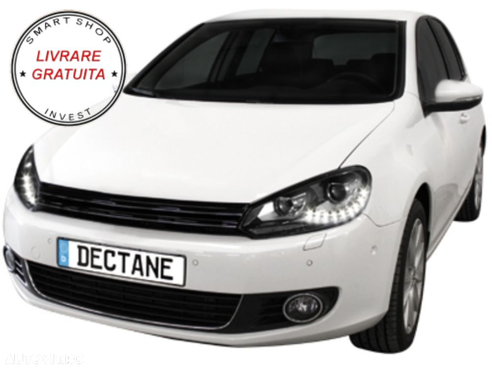 Faruri LED VW Golf 6 VI (10.2008-2012) DAYLIGHT DRL GTI Look Negru- livrare gratuita - 14