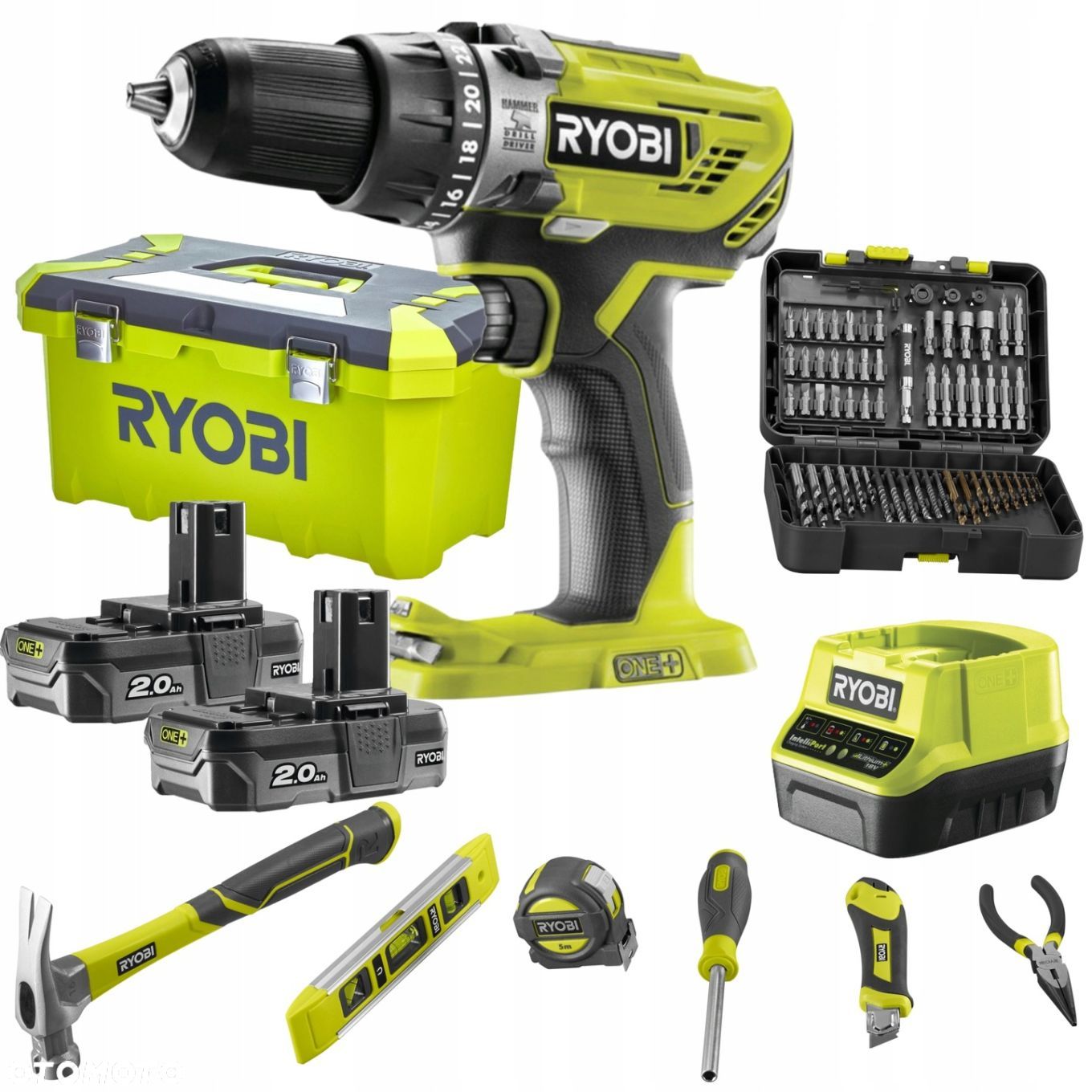 RYOBI WIERTARKO-WKRĘTARKA 2x2Ah SKRZYNKA WIERTŁA - 1