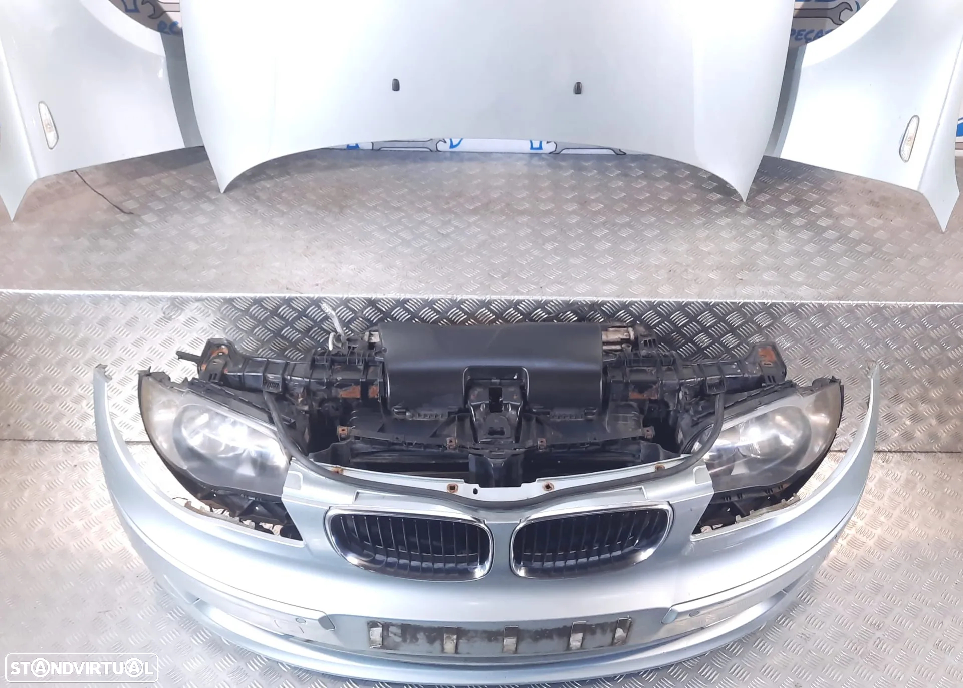 FRENTE COMPLETA BMW SERIE 1 E87 E81 LCI CAPOT PARACHOQUES SENSORES GUARDA-LAMAS OTICAS RADIADOR VENTILADOR FRENTE FIBRA REFORÇO - 10