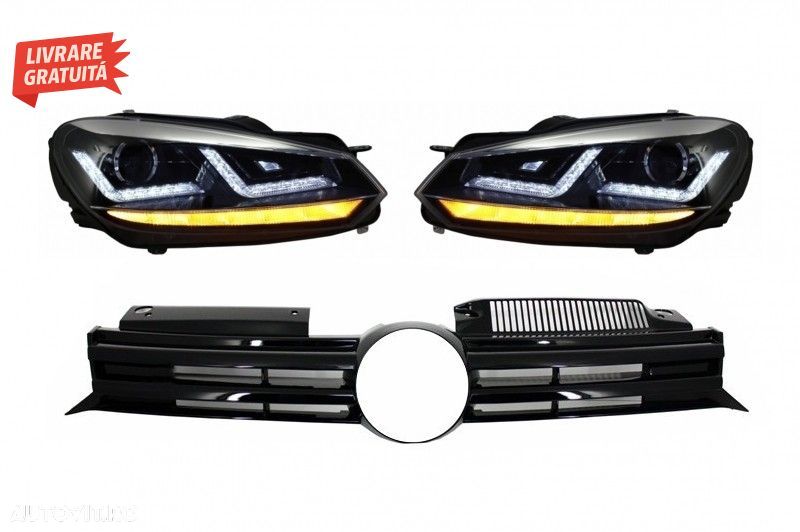 Faruri Osram LED Crom LEDriving Semnal Dinamic si Grila Centrala VW Golf 6 VI (200- livrare gratuita - 1