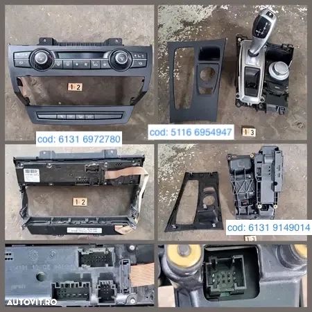 Plansa de bord bloc lumini ceasuri bord display navigatie grile ventilatie aeroterma originale BMW X5 E70 + LCI X6 E71 E72 h - 10