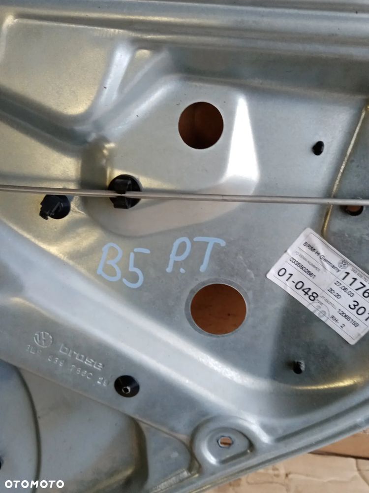 Mechanizm podnośnik szyby prawy tył VW Passat B5 Kombi 3B9839756C - 5