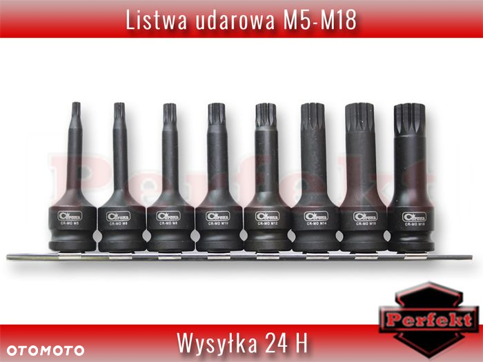 ZESTAW KLUCZY SPLINE KLUCZE UDAROWE 1/2 M5-18 8szt - 2
