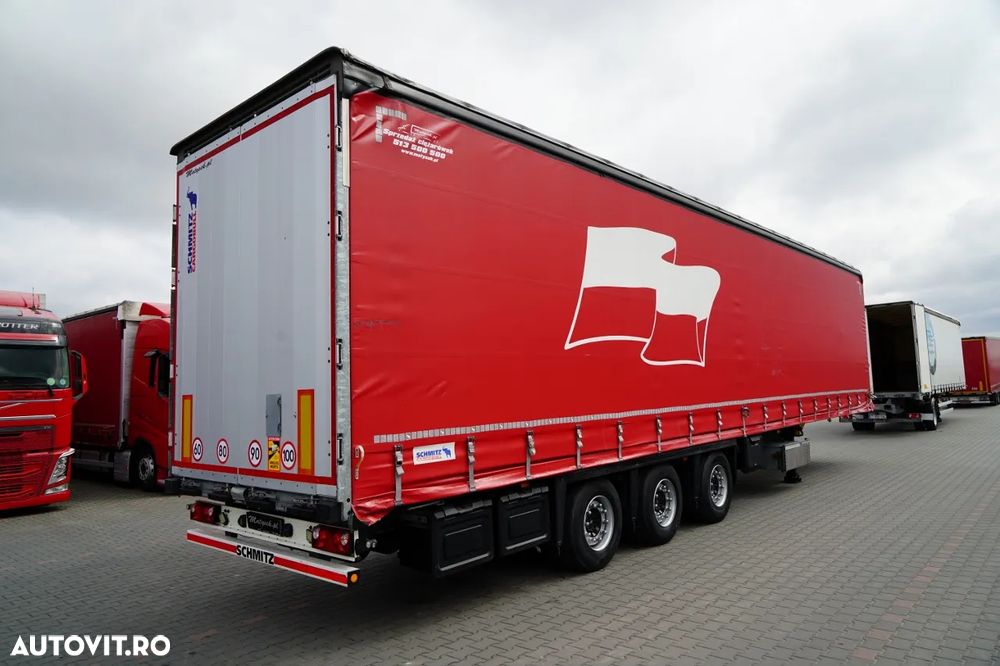 Schmitz Cargobull CORTINĂ / MEGA / PLATĂ JOSĂ / CAMION DIN OȚEL - 9 M / ACOPERIȘ CULISANT / AXĂ CULISANTĂ - 8
